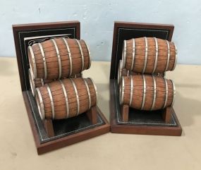Jack Daniels Decorative Whiskey Barrel Bookends