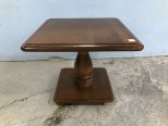 Ethan Allen Pedestal Lamp Table