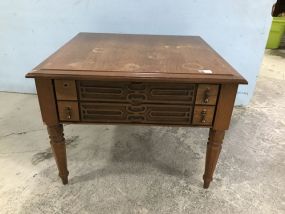 Vintage Oak Finish Lamp Table