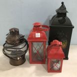 Four Modern Hanging Candle Lanterns