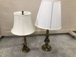 Two Brass Table Lamps