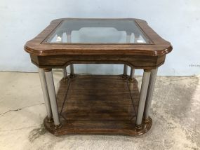 Pressed Wood Two Tier Lamp Table