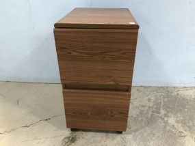 Oak Finish Two Drawer File Cabinet