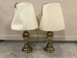 Pair of Vintage Brass Urn Table Lamps