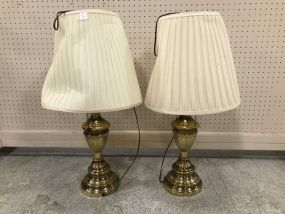 Pair of Vintage Brass Urn Table Lamps