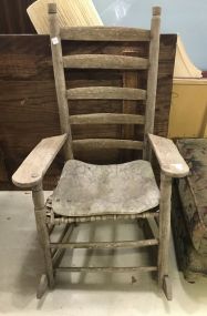 Primitive Slat Back Arm Rocking Chair