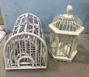 Three Wood Decorative Bird Cages