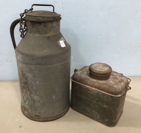 Vintage Tin Canister and Prisco Bucket