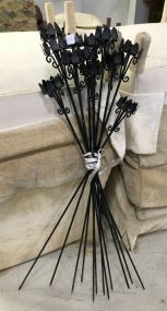 Group of Black Iron Candle Stands