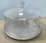 Large Glass Dome with Metal Under plate