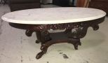 Antique Reproduction Victorian Marble Top Coffee Table