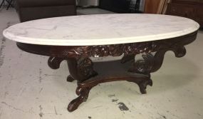 Antique Reproduction Victorian Marble Top Coffee Table