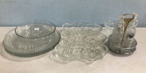 Group of Clear Glass Serving Pieces