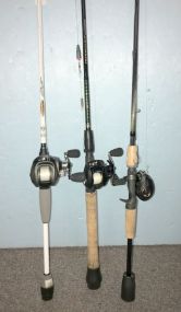 Two Field & Streams Reels and Bass Pro SCT