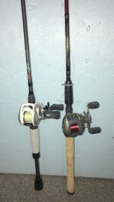 Two Open Face Reels and Rods