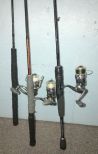 Two Spin Cast Reels and Rods