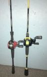 Two Open Face Reels and Rods