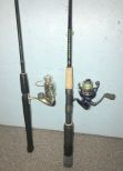 Two Spin Cast Reels and Rods