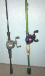 Two Open Face Reels and Rods