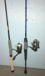 Two Abu Garcia Spin Cast Reels and Rods