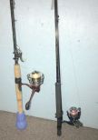 Two Spin Cast Reels and Rods