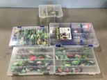 Five Plastic Cases of Lures and Tackle