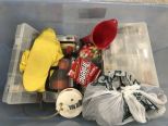 Crate of Accessories and Fishing Tackle