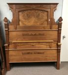 Antique Eastlake Victorian High Back Full Size Bed