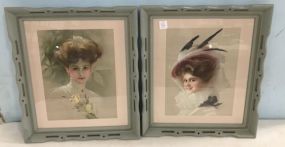 Two Circa 1900 Gibson Girl Prints