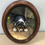 Oval Dog Painting Unsigned