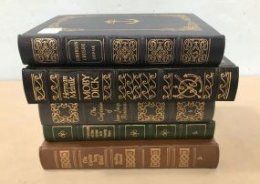 Five Decorative Leather Gold Bound Books