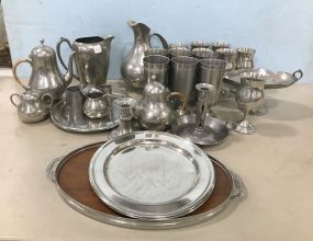 Collection of Pewter Serving Pieces