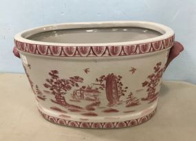 Oriental Hand Painted Porcelain Foot Bath