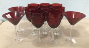 Ruby Red Style Goblets and Martini Glasses