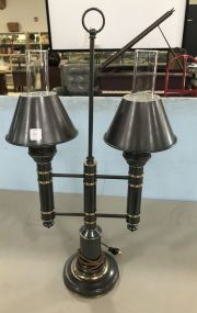 Brass and Gray Two Arm Student Lamp