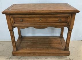 Console Table with Scalloped Apron and Shelf