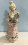 Large Hand Painted Porcelain Lady Figure