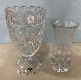 Shannon Crystal Vase and Etched Glass Vase