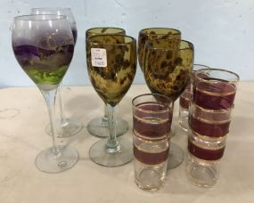 Colorful Glass Stemware and Cups