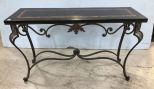 Faux Marble Aluminum Base Sofa/Console Table