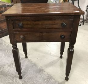 Antique Two Drawer Side Table