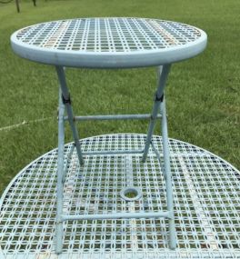 Small Metal Turquoise Patio Side Table