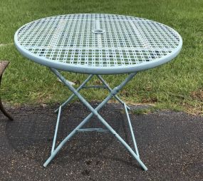 Metal Turquoise Outdoor Patio Table