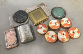 5 Vintage Powder Compacts and 6 Russian Powder Boxes