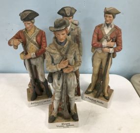 Set of 4 Porcelain Revolutionary Soldier Figurines