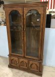 Vintage Oak Double Door Gun Cabinet