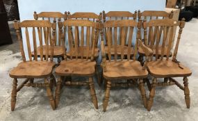 Eight Farm Style Dining Chairs