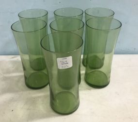 Set of Seven Retro Green Tumblers