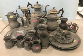 Large Group of Pewter Pieces
