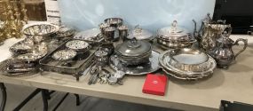 Large Group of Silver Plate Serving Pieces